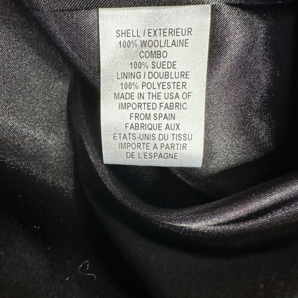 Milly of New York Black & White Herringbone Wool & Suede Mini Skirt Size 8 - Picture 5 of 6